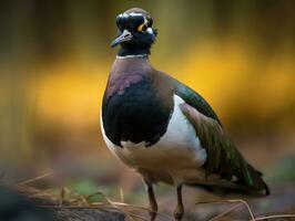 Lapwing bird portrait AI Generated photo