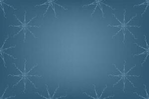 Abstract rounded frame boarder of patterned snowflakes with luminous copy space. Winter billboard vector