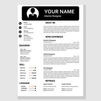 cv design with black color vector