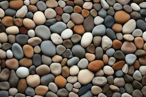 Pebble Mosaic wall texture, AI Generated photo