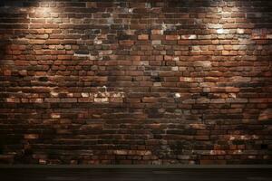 Dark Rustic bricks texture, AI Generated photo