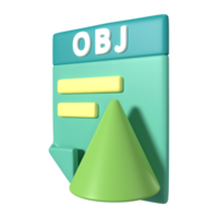 OBJ File Extension 3D Illustration Icon png