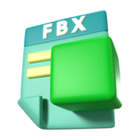 FBX File Extension 3D Illustration Icon png