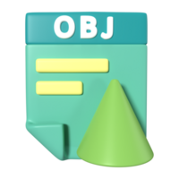 OBJ File Extension 3D Illustration Icon png