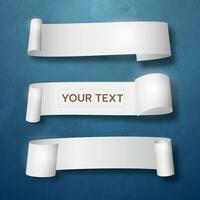 Curled strips of paper for your text. Vector illustration.