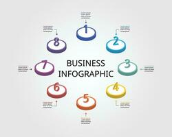 circle template for infographic for presentation for 8 element vector