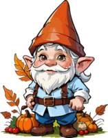 action de grâces gnome dessin animé mascotte ai génératif png