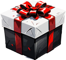 Black and Red Gift Box Concept PNG Image AI Generative