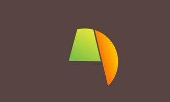 Green and orange light logo, a logo combining two half circles in green and orange to form a complete circle, a modern and simple logo design symbolizing harmony, unity and energy. vector