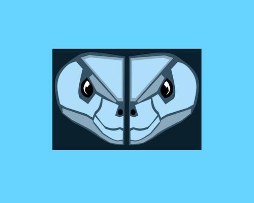 Two-faced snake logo, the unique snake head logo design symbolizes balance, intelligence and calm.