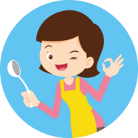 mignonne gens cuisine dans le cuisine concept png