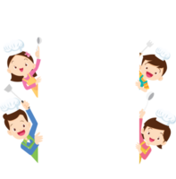 mignonne gens cuisine dans le cuisine concept png