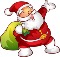 Santa allegro Natale cartone animato personaggio e elemento png
