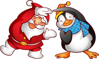 Santa fröhlich Weihnachten Karikatur Charakter und Element png
