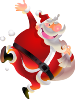 Santa allegro Natale cartone animato personaggio e elemento png