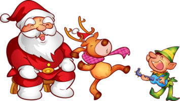 santa merry christmas cartoon character and element png