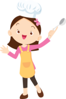 cute people cooking in the kitchen concept png