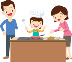 cute people cooking in the kitchen concept png