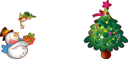 Santa allegro Natale cartone animato personaggio e elemento png