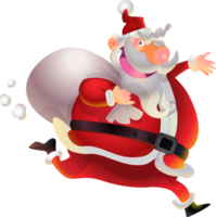 santa merry christmas cartoon character and element png