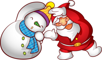 santa merry christmas cartoon character and element png