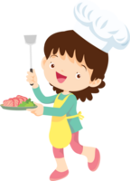 cute people cooking in the kitchen concept png