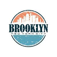 Brooklyn, New York typography t-shirt design, College-style Brooklyn clothing print. Illustration in vector format, USA typography t shirt design.