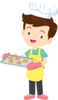 Cooking children boy Little kids making delicious food professional chef png