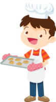 Cocinando niños chico pequeño niños haciendo delicioso comida profesional cocinero png