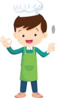 Cooking children boy Little kids making delicious food professional chef png