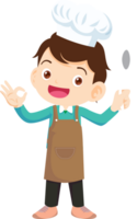 cucinando bambini ragazzo poco bambini fabbricazione delizioso cibo professionale capocuoco png