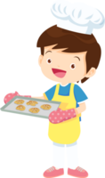 cucinando bambini ragazzo poco bambini fabbricazione delizioso cibo professionale capocuoco png