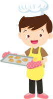 Cooking children boy Little kids making delicious food professional chef png