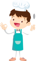 Cocinando niños chico pequeño niños haciendo delicioso comida profesional cocinero png