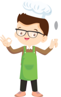 cucinando bambini ragazzo poco bambini fabbricazione delizioso cibo professionale capocuoco png