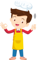 Cocinando niños chico pequeño niños haciendo delicioso comida profesional cocinero png