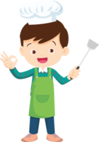 Cooking children boy Little kids making delicious food professional chef png