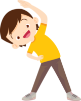 cute people training exercise cartoon character png