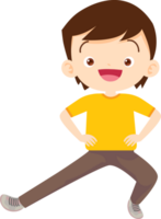 cute people training exercise cartoon character png