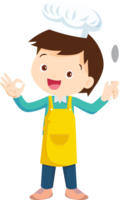 cucinando bambini ragazzo poco bambini fabbricazione delizioso cibo professionale capocuoco png