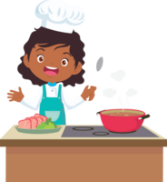 Kochen Kinder Mädchen wenig Kind Herstellung köstlich Essen Fachmann Koch png
