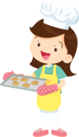 cuisine les enfants fille peu enfant fabrication délicieux nourriture professionnel chef png