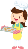 cucinando bambini ragazza poco ragazzo fabbricazione delizioso cibo professionale capocuoco png