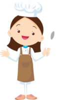 Cooking children girl Little kid making delicious food professional chef png