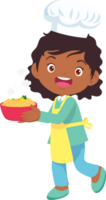 Cooking children girl Little kid making delicious food professional chef png