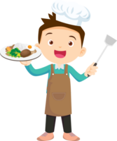 cucinando bambini ragazzo poco bambini fabbricazione delizioso cibo professionale capocuoco png