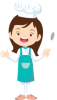 Cooking children girl Little kid making delicious food professional chef png