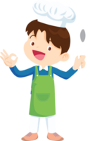 Cocinando niños chico pequeño niños haciendo delicioso comida profesional cocinero png