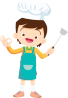 Cocinando niños chico pequeño niños haciendo delicioso comida profesional cocinero png