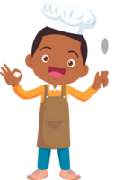 cucinando bambini ragazzo poco bambini fabbricazione delizioso cibo professionale capocuoco png